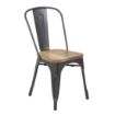 Picture of Bolero Bistro Side Chairs with Wooden Seat Pad Gun Metal (Pack of 4) - GG708