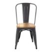 Picture of Bolero Bistro Side Chairs with Wooden Seat Pad Gun Metal (Pack of 4) - GG708