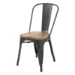 Picture of Bolero Bistro Side Chairs with Wooden Seat Pad Gun Metal (Pack of 4) - GG708