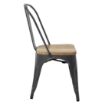 Picture of Bolero Bistro Side Chairs with Wooden Seat Pad Gun Metal (Pack of 4) - GG708