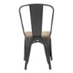 Picture of Bolero Bistro Side Chairs with Wooden Seat Pad Gun Metal (Pack of 4) - GG708
