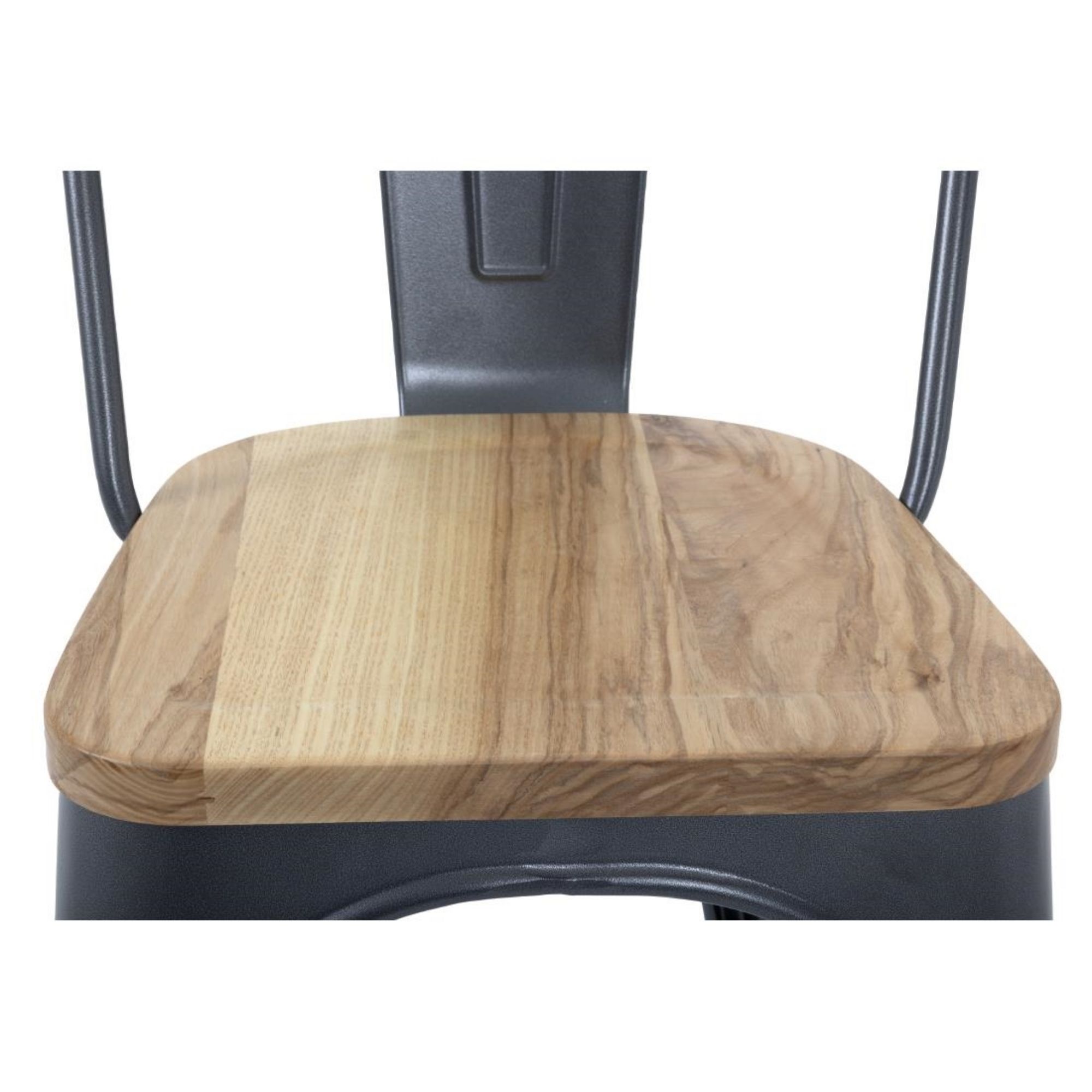 Picture of Bolero Bistro Side Chairs with Wooden Seat Pad Gun Metal (Pack of 4)