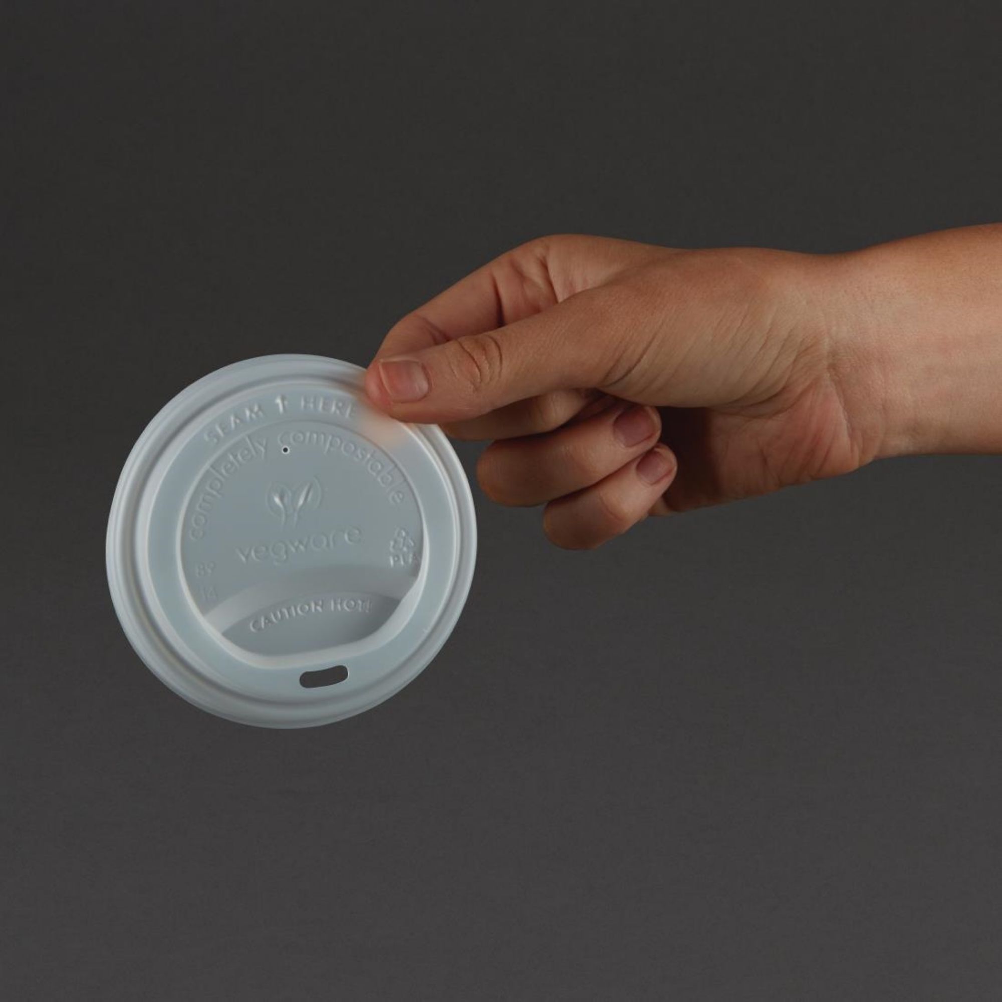 Picture of Vegware Compostable Lids for 340ml & 455ml Coffee Cups (1000 pack)