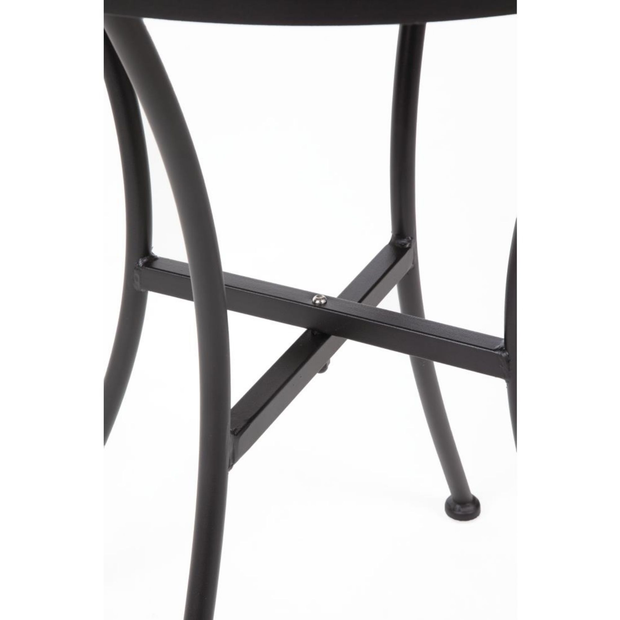 Picture of Bolero Black Steel Patterned Round Bistro Table Black 600mm
