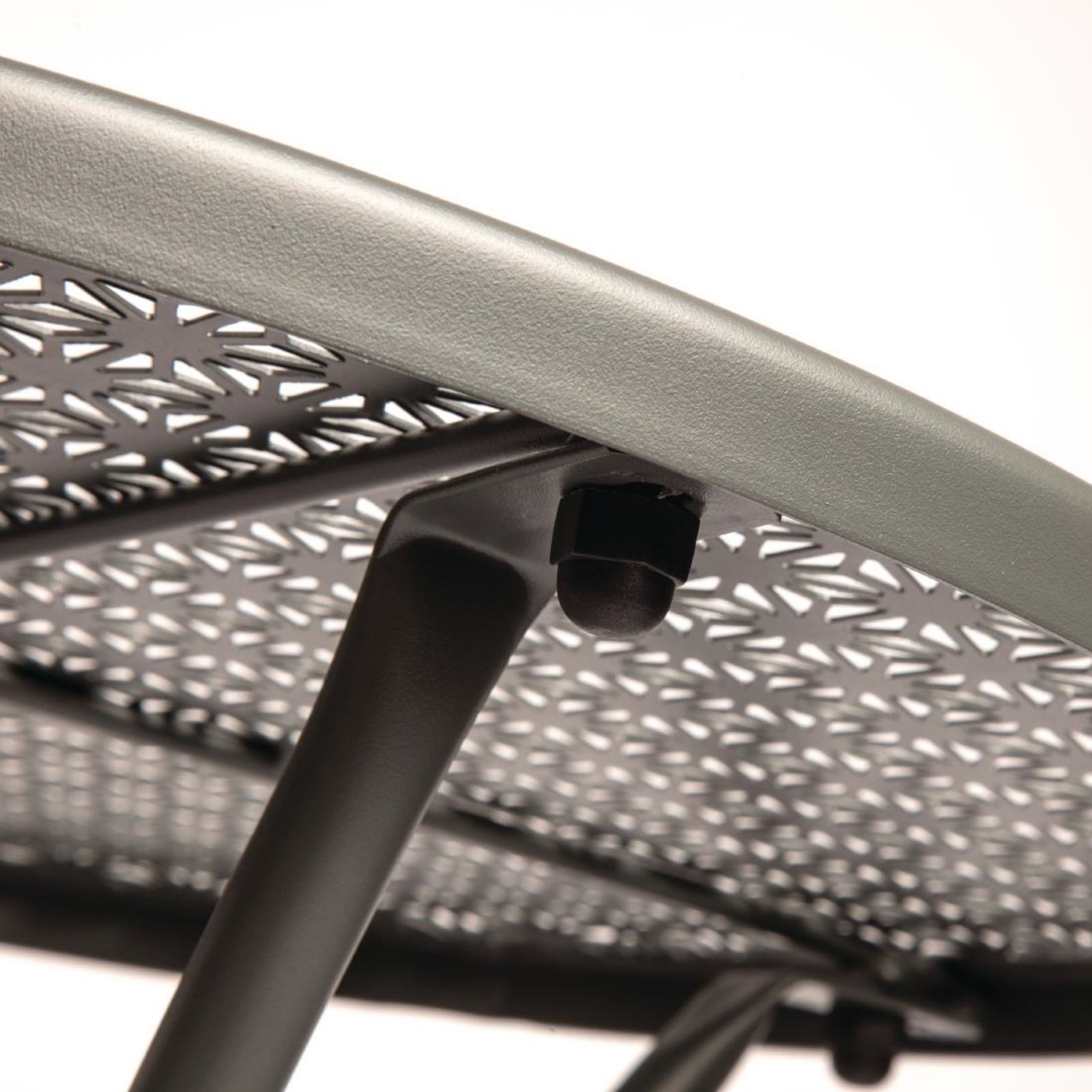 Picture of Bolero Round Steel Patterned Bistro Table Grey 600mm