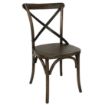 Picture of Bolero Wooden Dining Chair with Metal Cross Backrest Walnut Finish (Pack of 2) - GG658