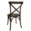 Picture of Bolero Wooden Dining Chair with Metal Cross Backrest Walnut Finish (Pack of 2) - GG658