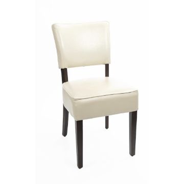Picture of Bolero Chunky Faux Leather Chairs Cream (Pack of 2)