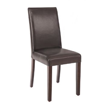 Picture of Bolero Faux Leather Dining Chairs Dark Brown (Pack of 2)