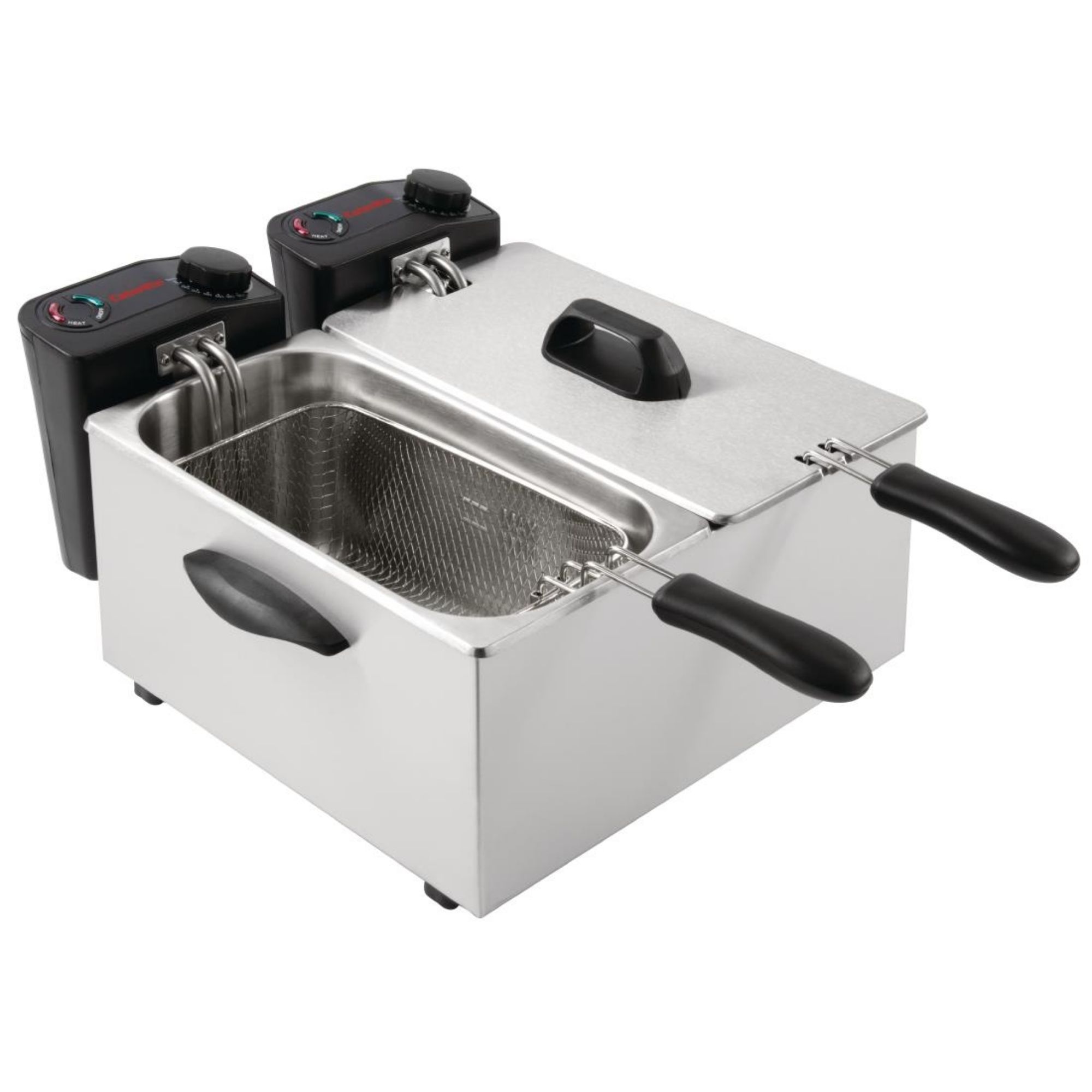 Picture of Caterlite Light Duty Twin Tank Twin Basket Electric Fryer 2x2kW