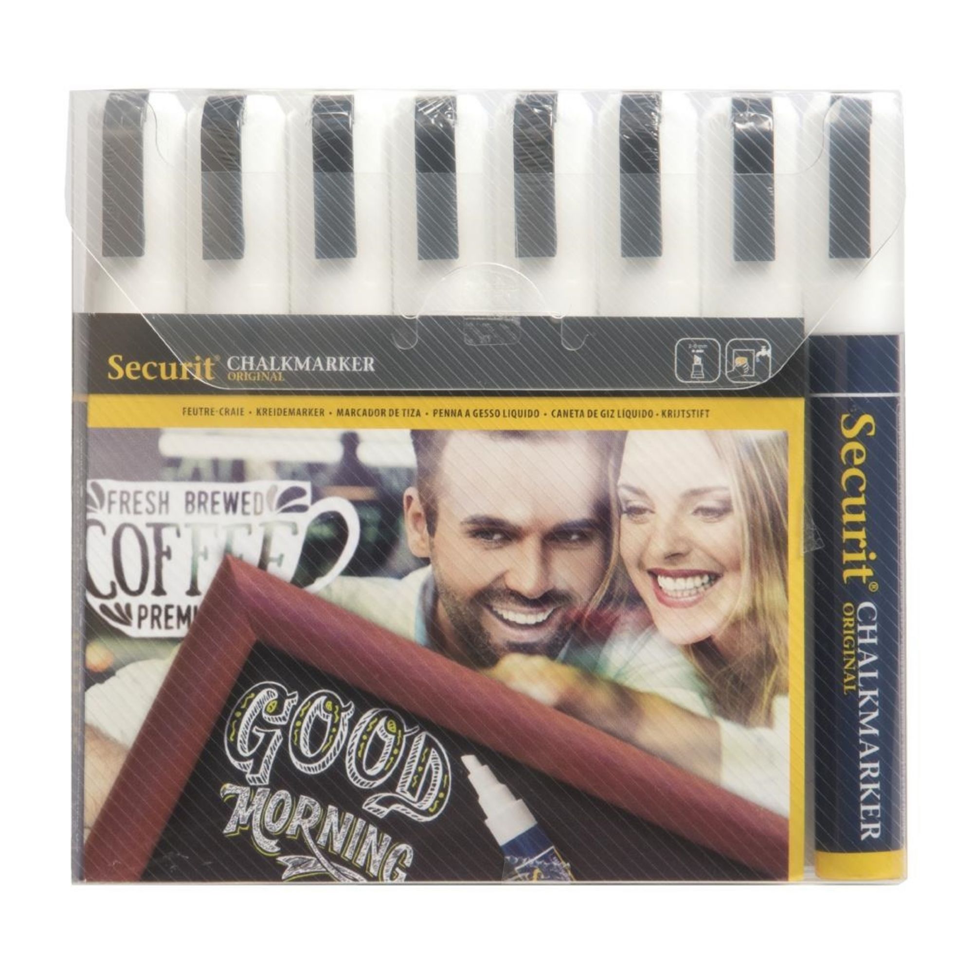 Picture of Securit 6mm Liquid Chalk Pens White (8 pack) - GF261