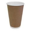 Picture of Fiesta Recyclable Coffee Cups Ripple Wall Kraft 455ml / 16oz (Pack of 25) - GF025