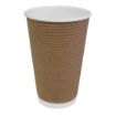 Picture of Fiesta Recyclable Coffee Cups Ripple Wall Kraft 455ml / 16oz (Pack of 25) - GF025