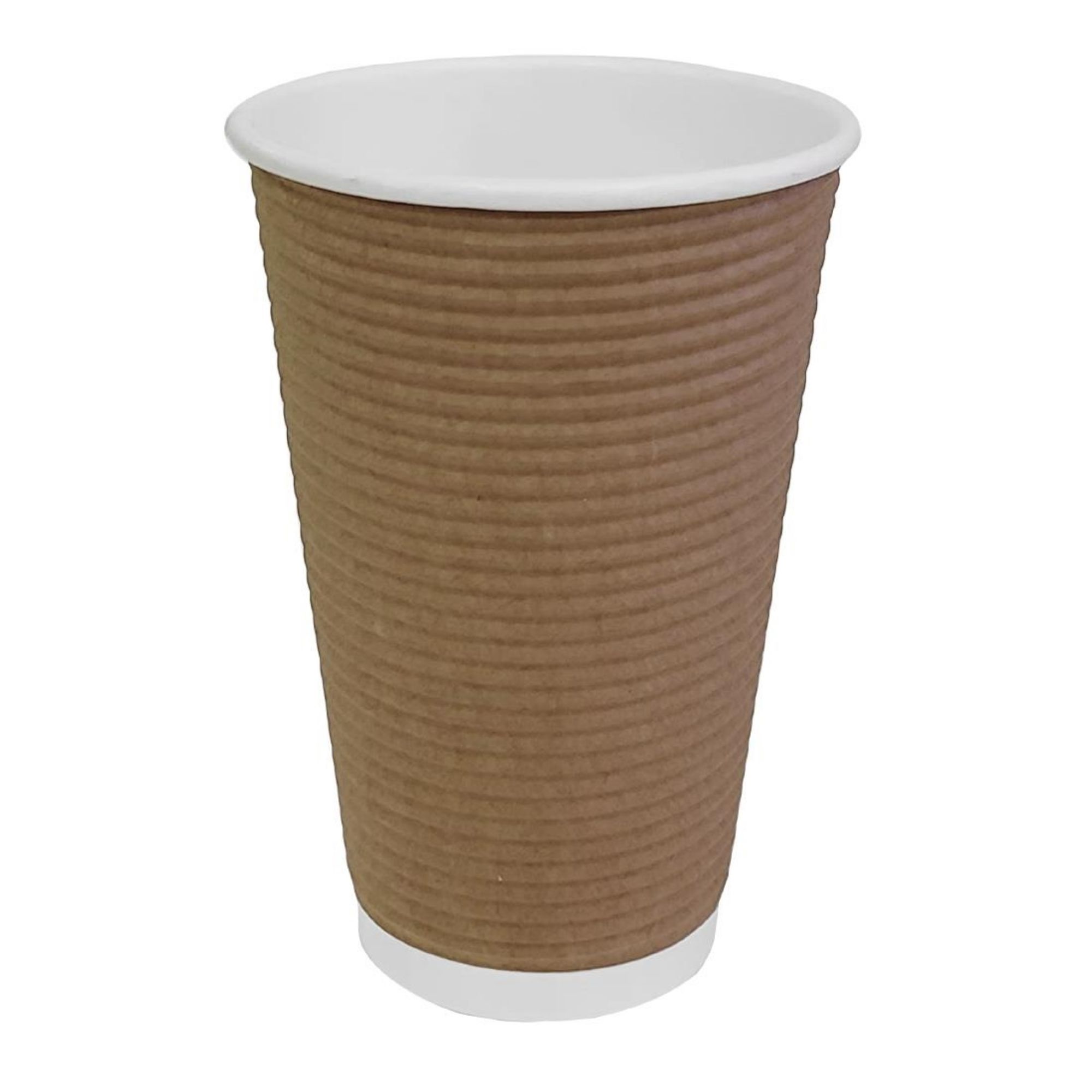 Picture of Fiesta Recyclable Coffee Cups Ripple Wall Kraft 455ml / 16oz (Pack of 25)