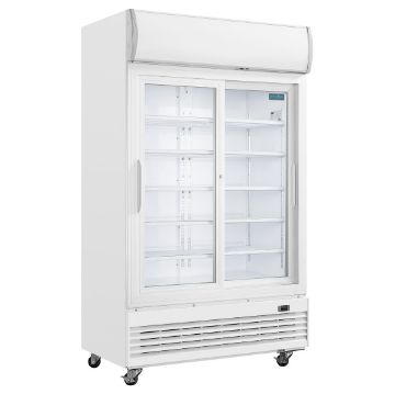 Picture of Polar G-Series Upright Display Cooler with Light Box 950Ltr with Sliding Doors