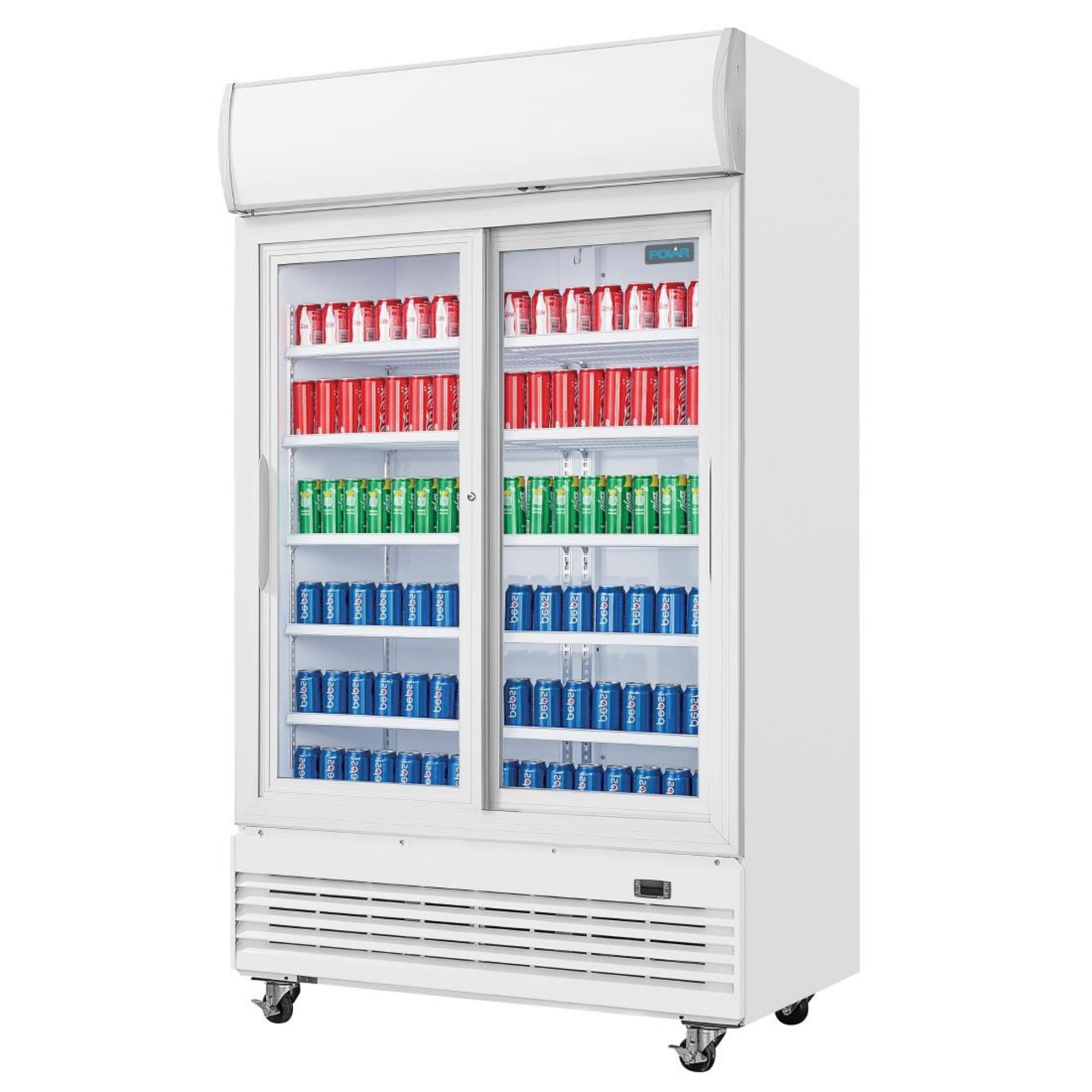 Picture of Polar G-Series Upright Display Cooler with Light Box 950Ltr with Sliding Doors