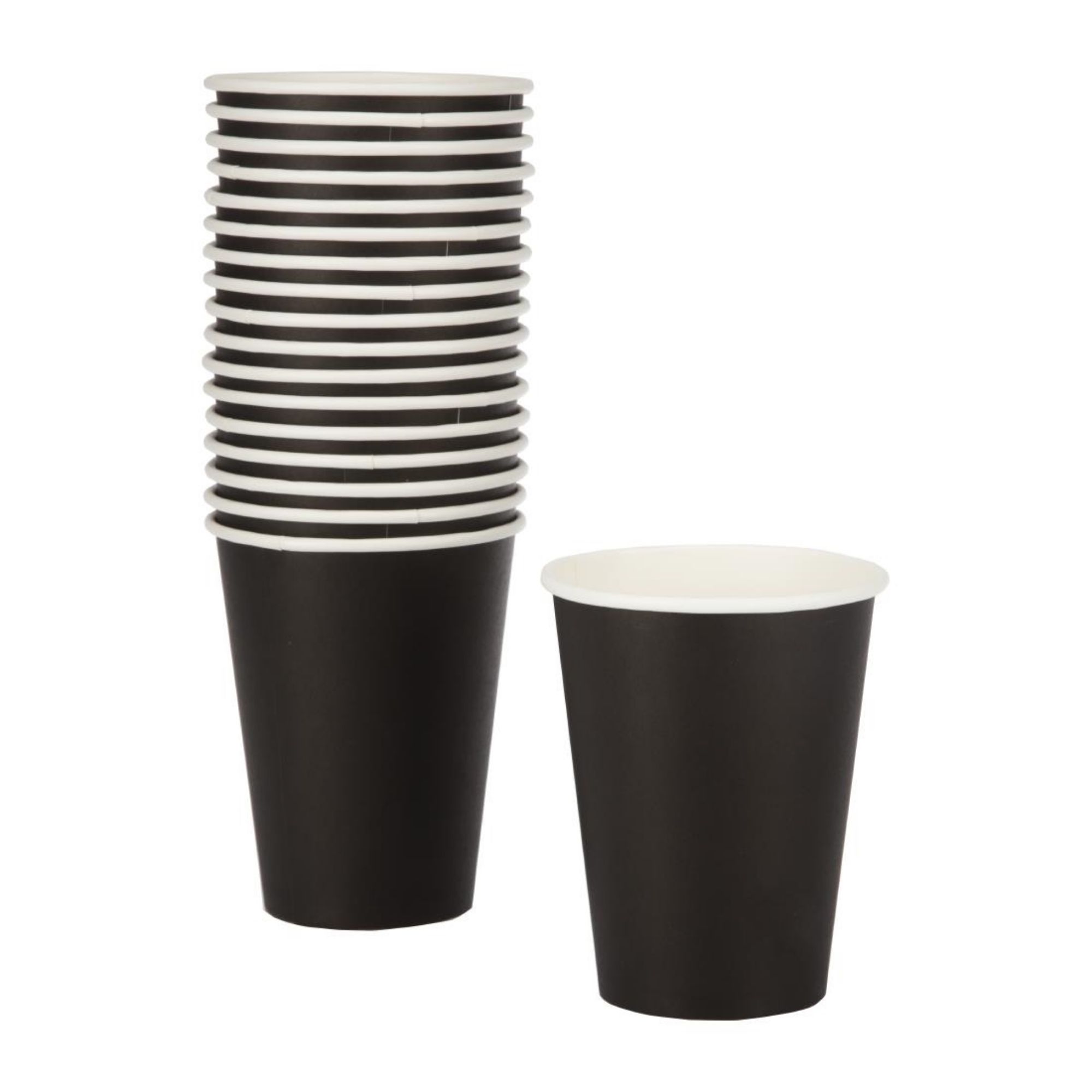 Picture of Fiesta Recyclable Coffee Cups Single Wall Black 340ml / 12oz (50 Pack)
