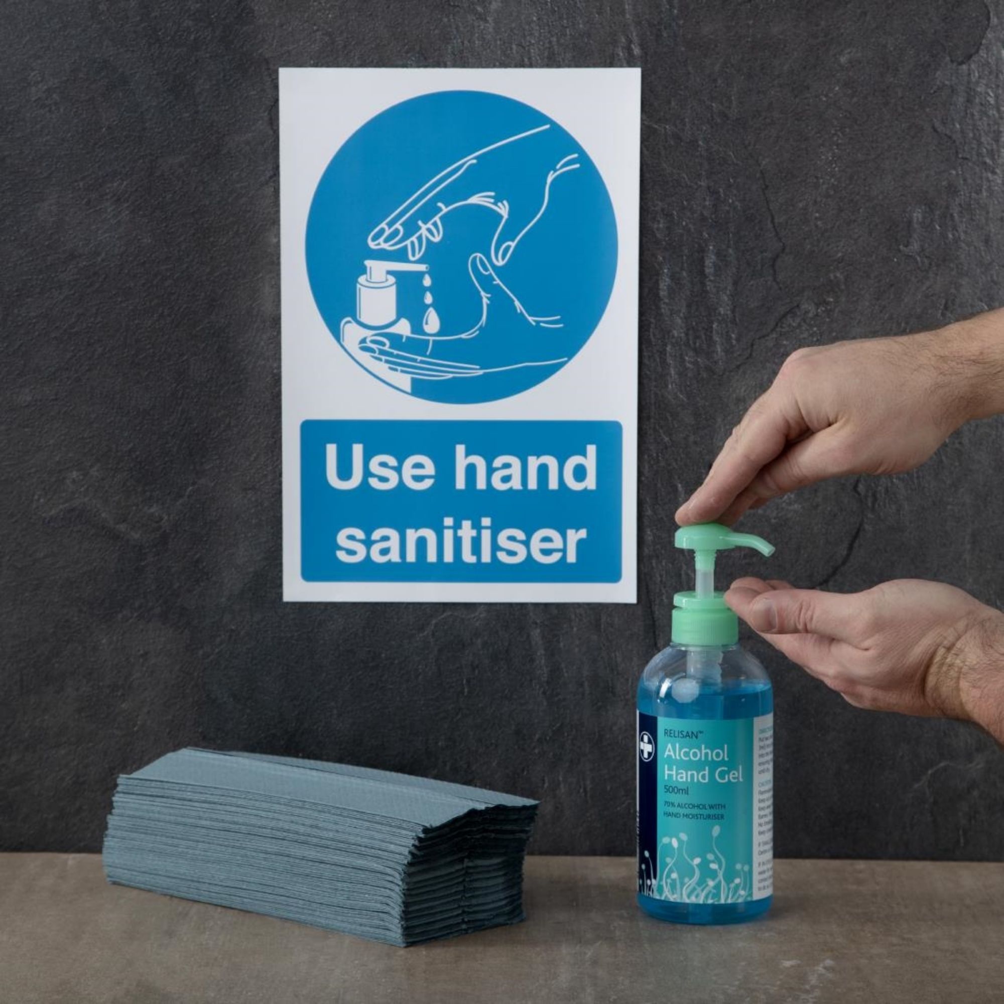 Picture of Jantex C Fold Paper Hand Towels Blue 1-ply 2640 sheets