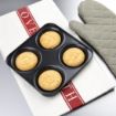 Picture of Vogue Carbon Steel Non-Stick Yorkshire Pudding Tray 4 Cup - GD012