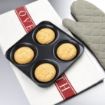 Picture of Vogue Carbon Steel Non-Stick Yorkshire Pudding Tray 4 Cup - GD012