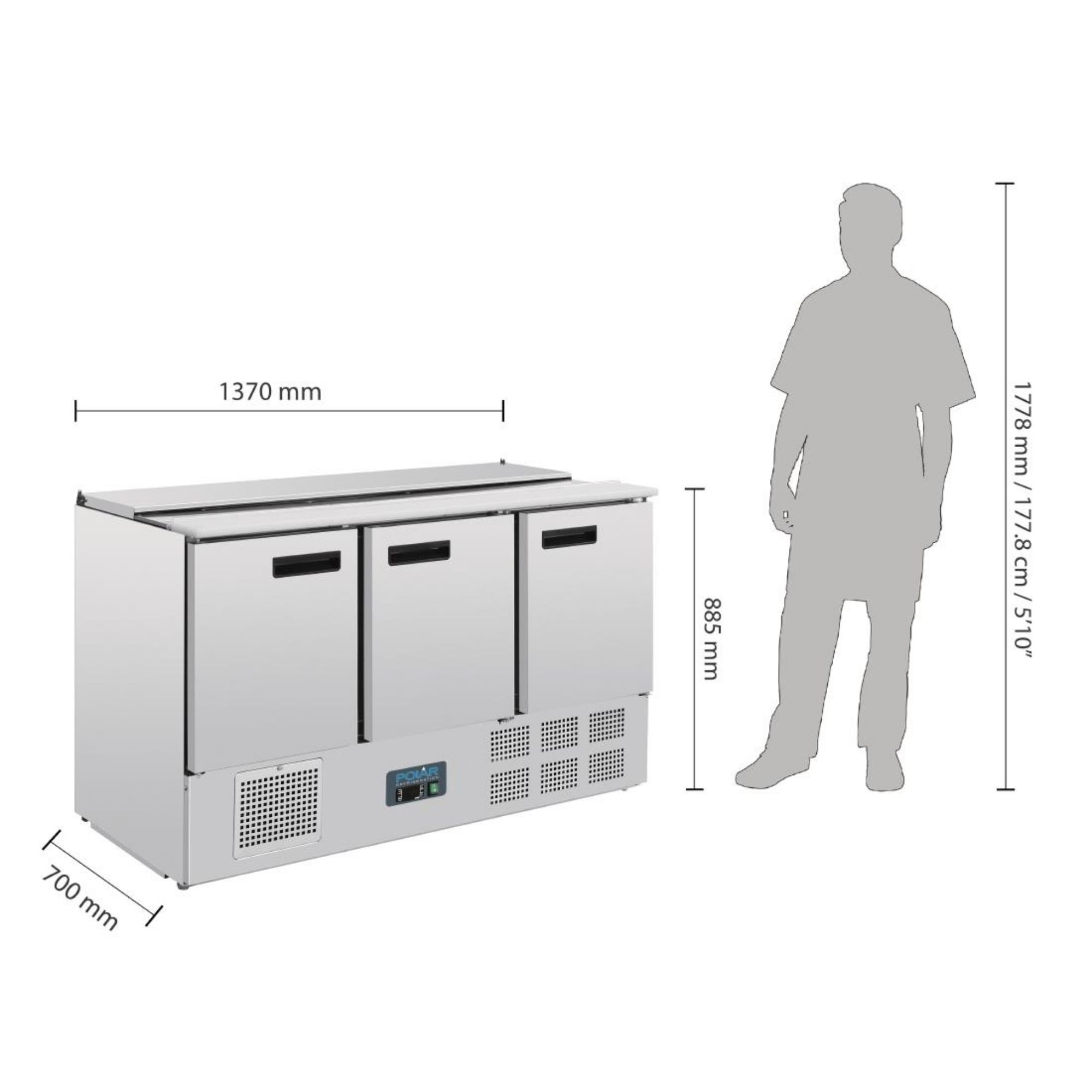 Picture of Polar G-Series Saladette Counter Fridge 368Ltr