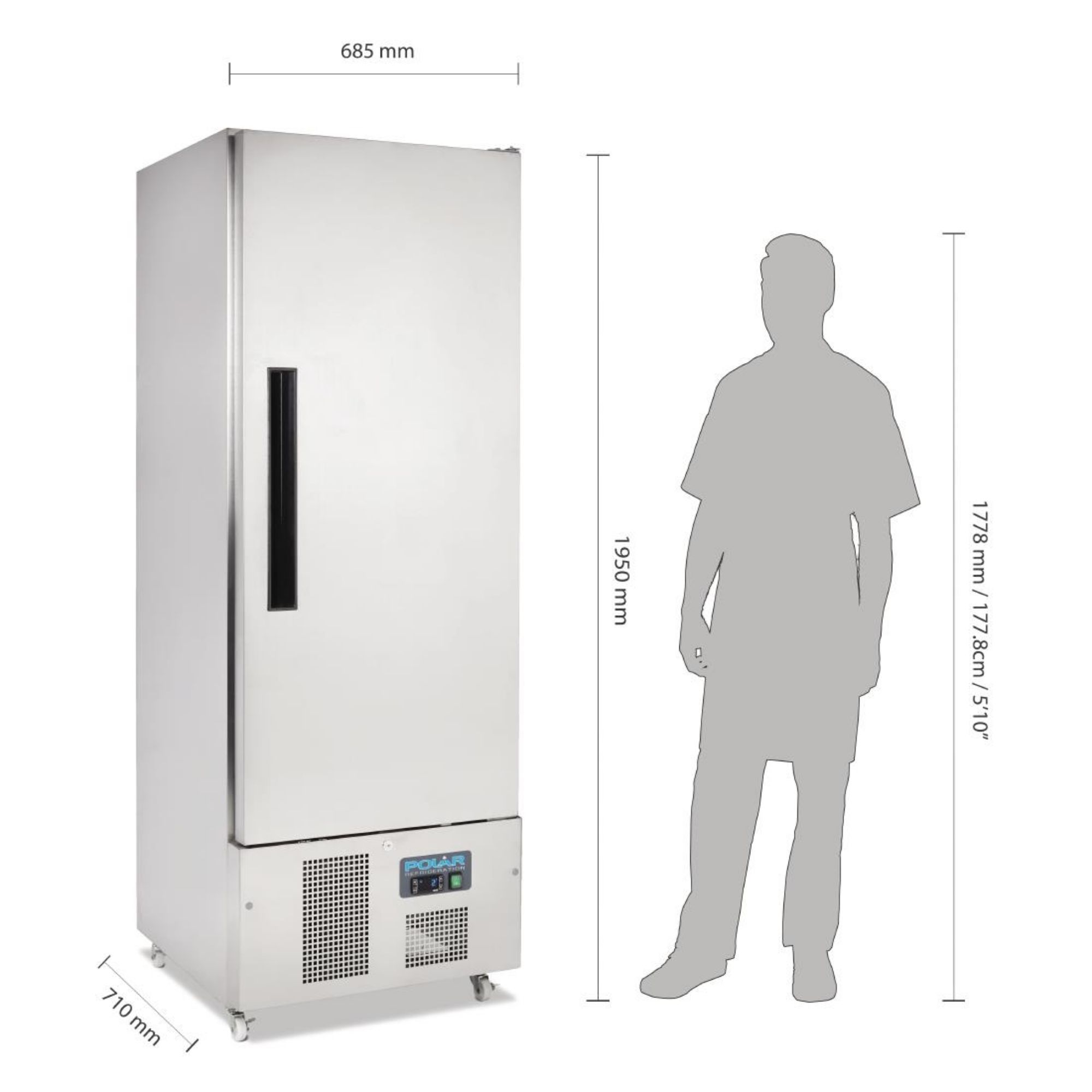 Picture of Polar G-Series Upright Slimline Fridge 440Ltr