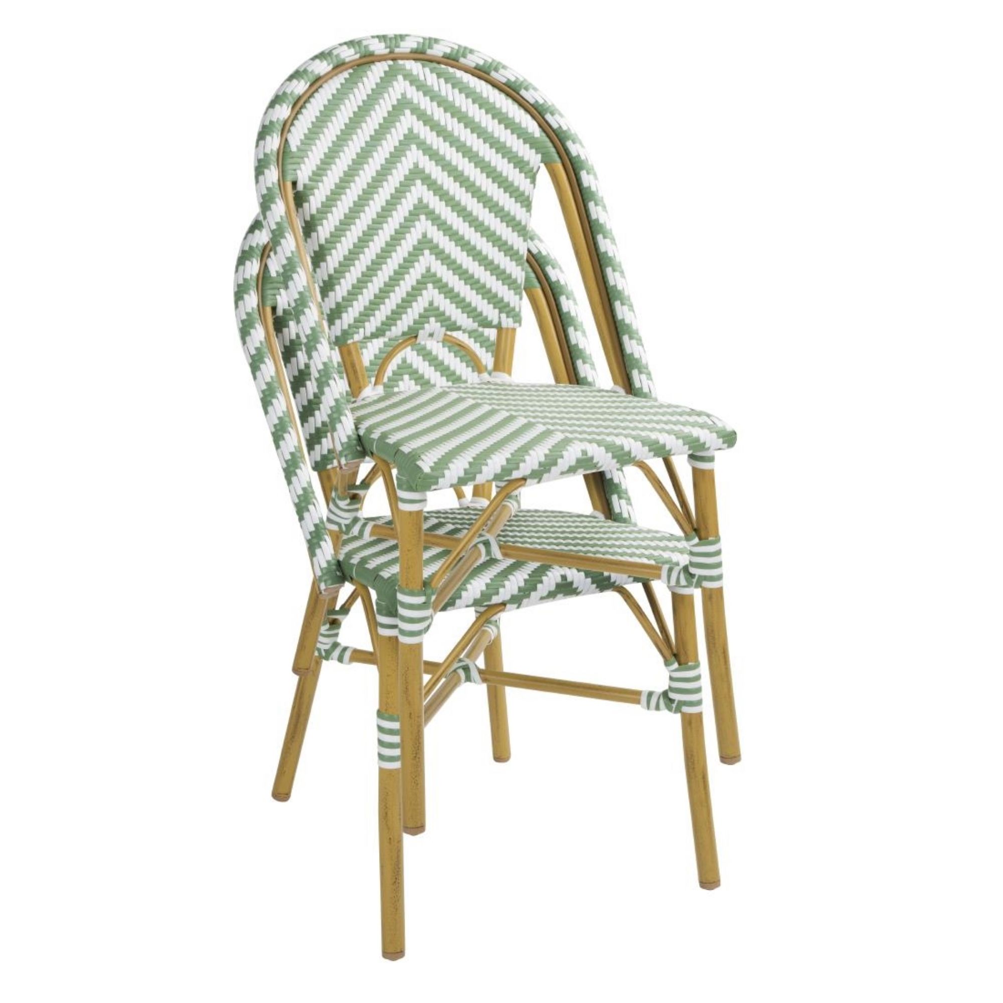 Picture of Bolero Parisian Style Rattan Side Chairs Light Green (Pack of 2)