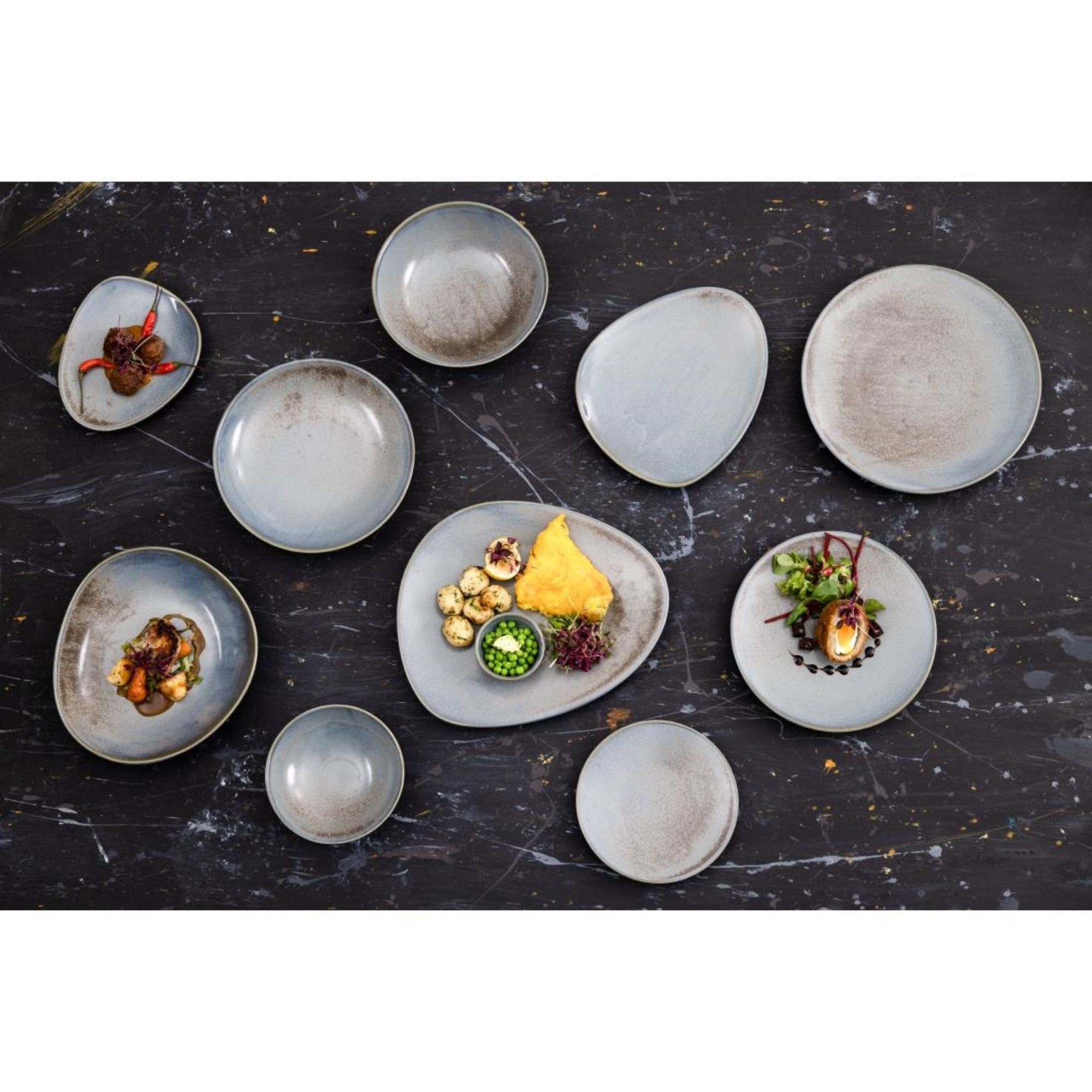 Picture of Olympia Ember Blue Triangle Plates 250mm (Pack of 6)