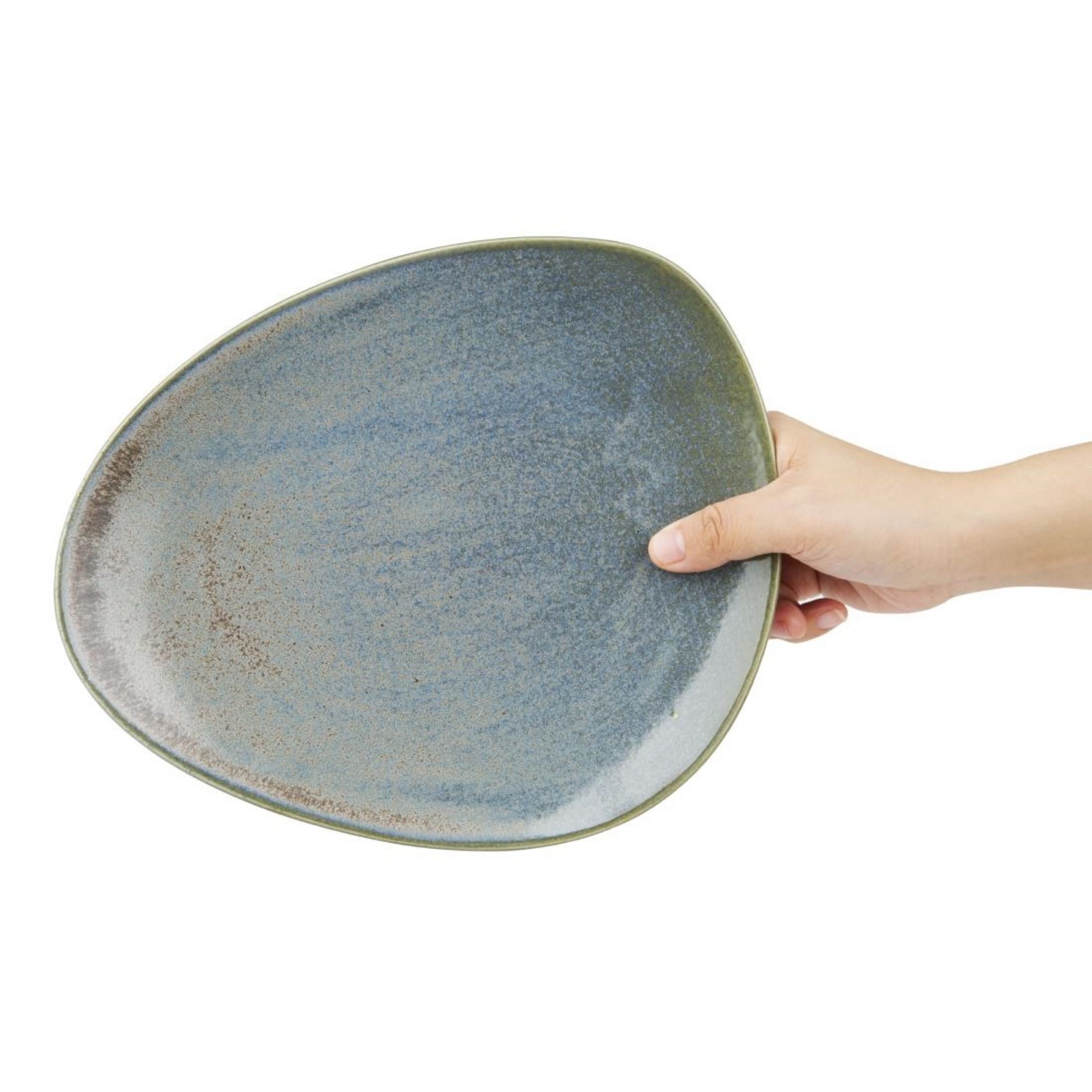 Picture of Olympia Ember Blue Triangle Plates 250mm (Pack of 6)