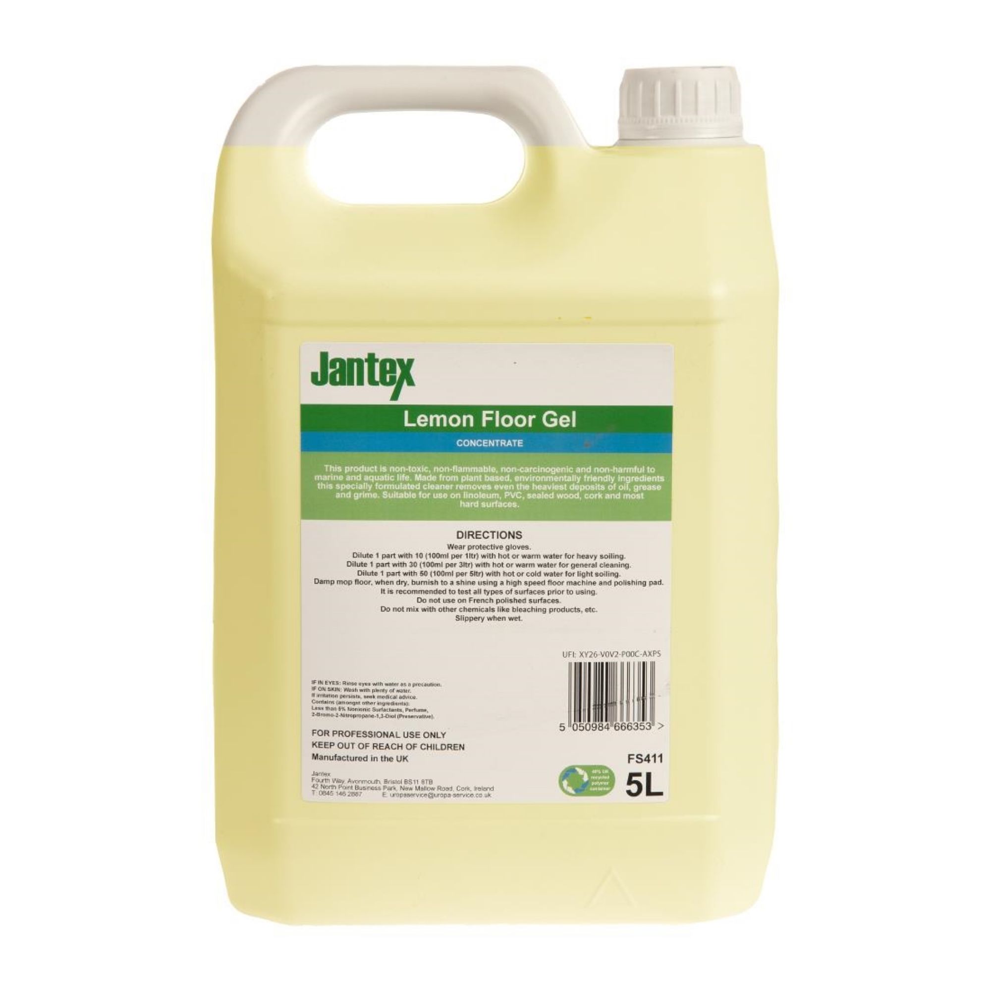Picture of Jantex Green Lemon Floor Gel Cleaner Concentrate 5Ltr