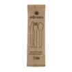 Picture of eGreen Individually Kraft Wrapped 4-in-1 Wooden Cutlery Set (250 pack) - FS168