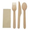 Picture of eGreen Individually Kraft Wrapped 4-in-1 Wooden Cutlery Set (250 pack) - FS168