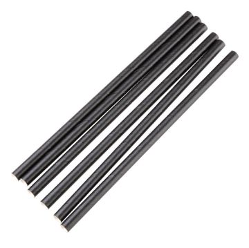 Picture of Fiesta Compostable Individually Wrapped Paper Cocktail Stirrer Straws Black (250 Pack)