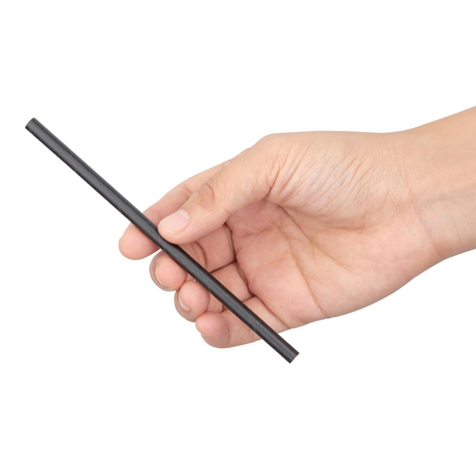 Picture of Fiesta Compostable Individually Wrapped Paper Cocktail Stirrer Straws Black (250 Pack)