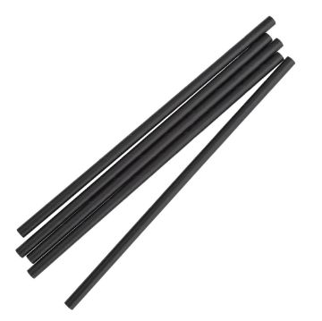 Picture of Fiesta Compostable Individually Wrapped Paper Straws Black (Pack of 250)