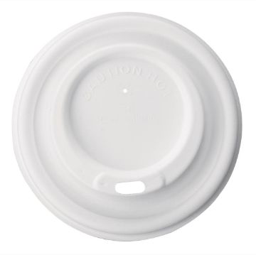 Picture of Fiesta Compostable Bagasse Coffee Cup Lids 340ml / 12oz (1000 Pack)