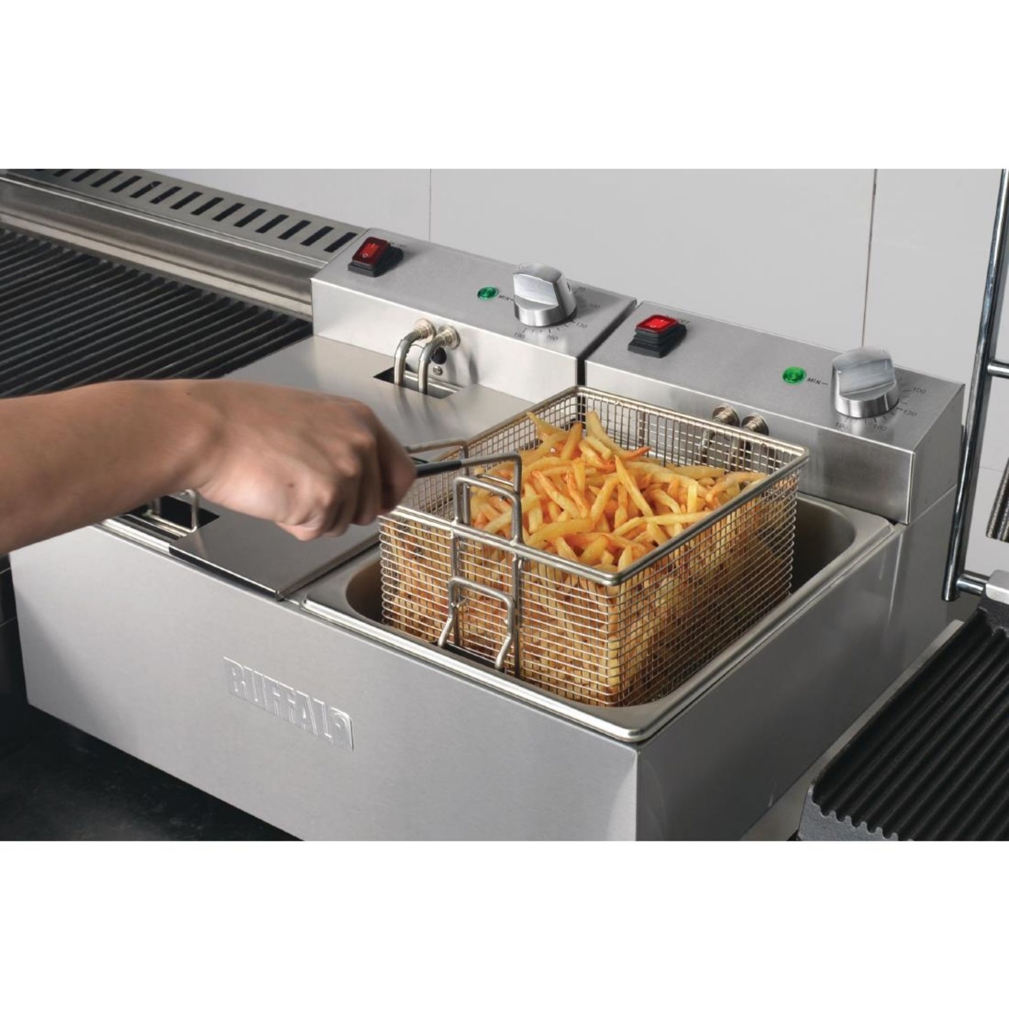 Picture of Buffalo Twin Tank Twin Basket 2x5Ltr Countertop Fryer 2x2.8kW
