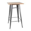 Picture of Bolero Bistro Bar Table with Wooden Top Gun Metal - FB596