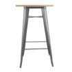 Picture of Bolero Bistro Bar Table with Wooden Top Gun Metal - FB596