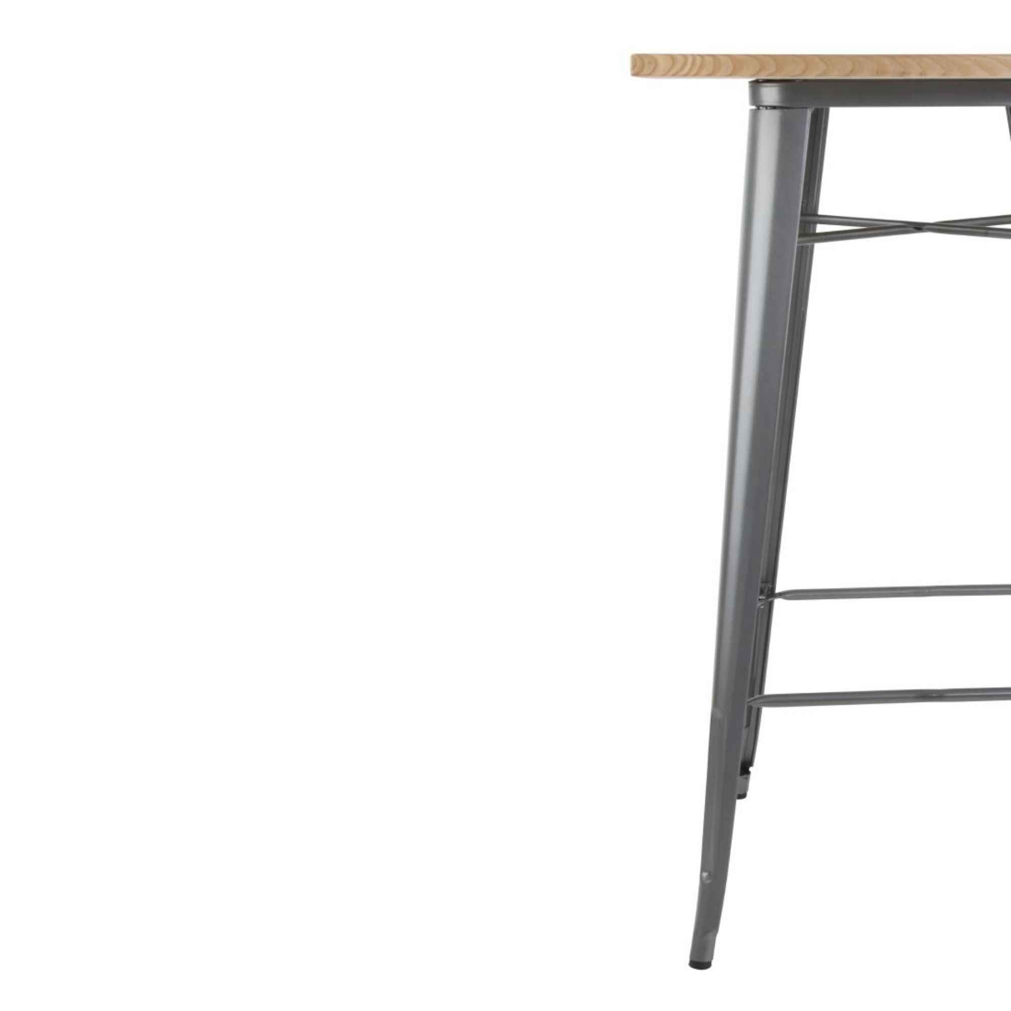 Picture of Bolero Bistro Bar Table with Wooden Top Gun Metal