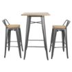 Picture of Bolero Bistro Bar Table with Wooden Top Gun Metal - FB596