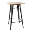 Picture of Bolero Bistro Bar Table with Wooden Top Black - FB595
