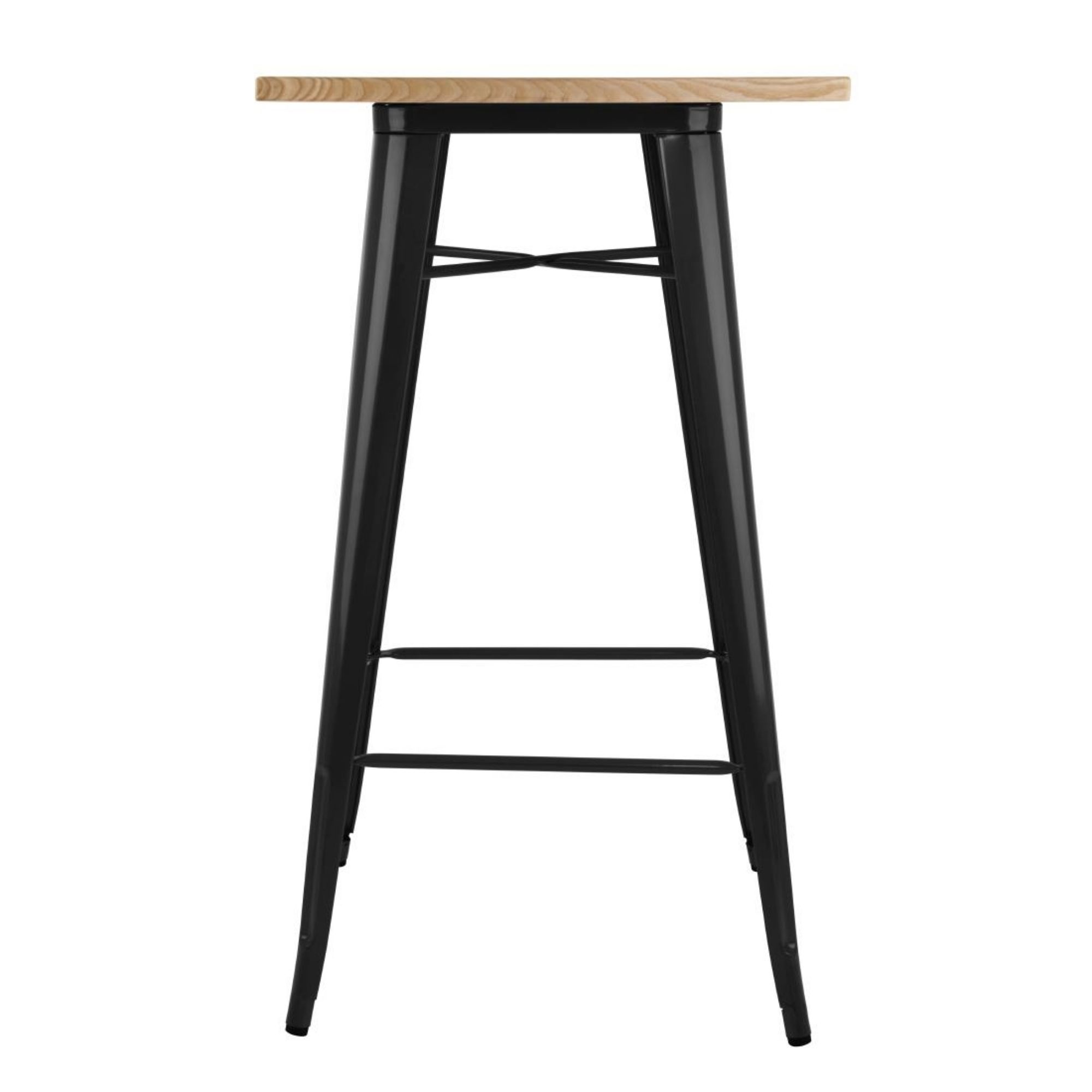 Picture of Bolero Bistro Bar Table with Wooden Top Black