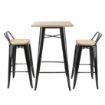 Picture of Bolero Bistro Bar Table with Wooden Top Black - FB595