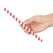 Picture of Fiesta Compostable Individually Wrapped Paper Smoothie Straws Red Stripes (250 Pack) - FP443