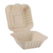Picture of Fiesta Compostable Bagasse Burger Boxes Natural Colour 152mm (Pack of 500) - FC542