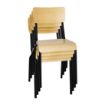 Picture of Bolero Cantina Side Chairs with Wooden Seat Pad and Backrest Black (Pack of 4) - FB949