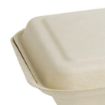 Picture of Fiesta Compostable Bagasse Two-Compartment Hinged Food Containers Natural Colour 253mm (200 Pack) - FC541