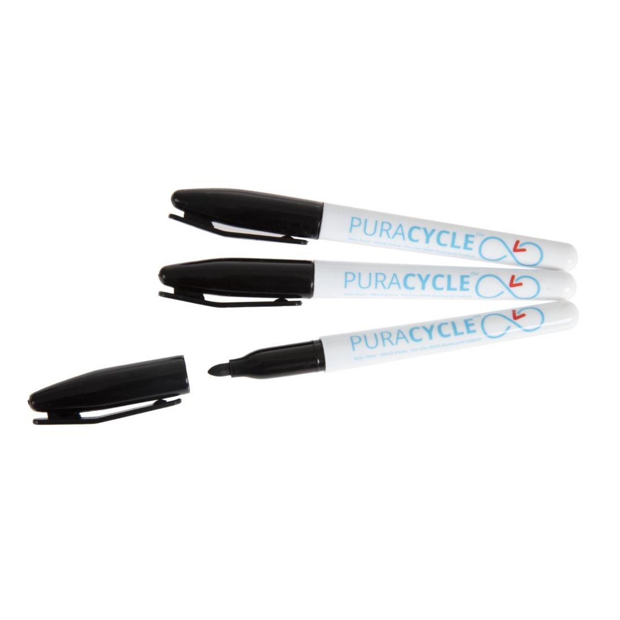 Picture of Puracycle Non-Toxic Marker Pens Black 3 Pack