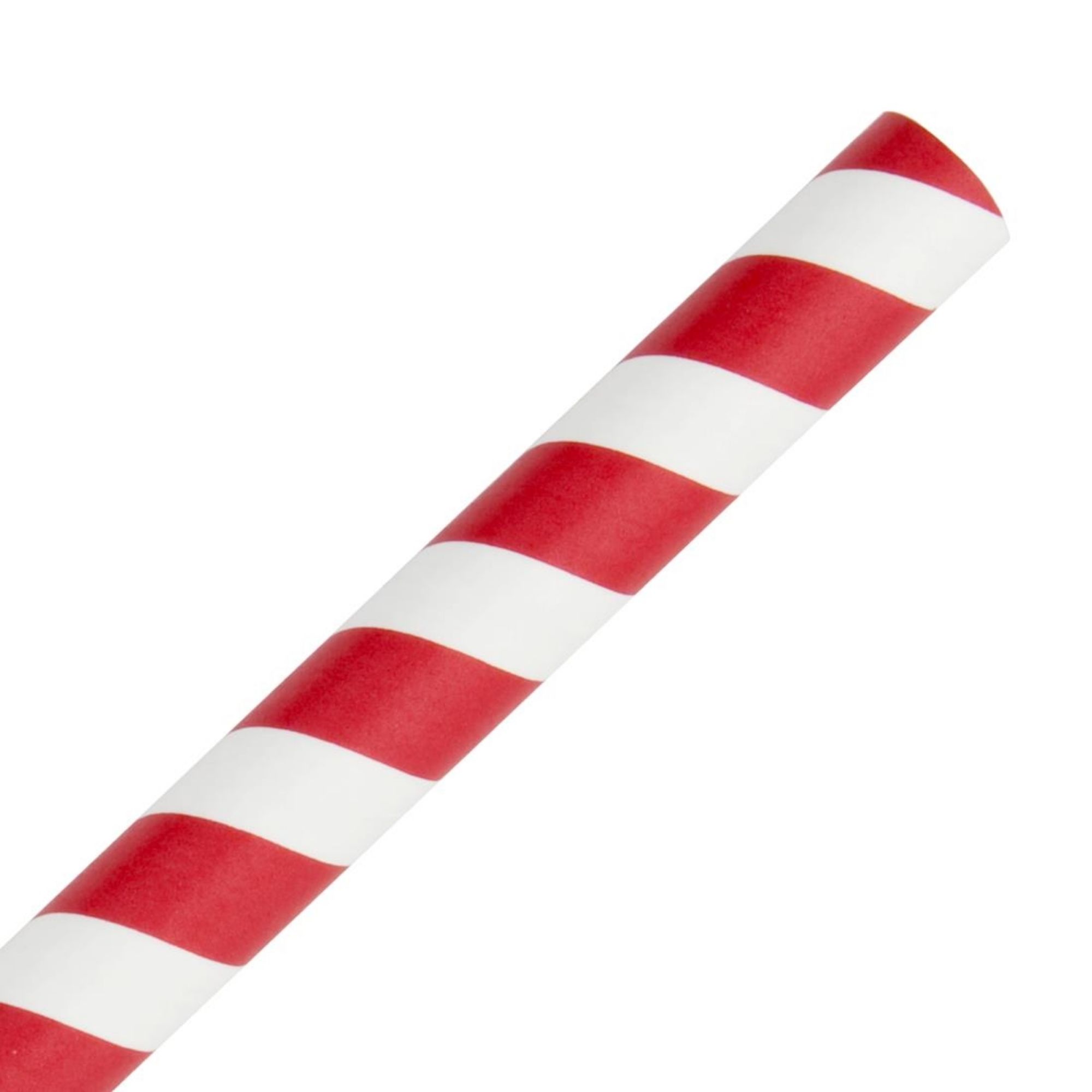 Picture of Fiesta Compostable Paper Smoothie Straws Red Stripes (Pack of 250)